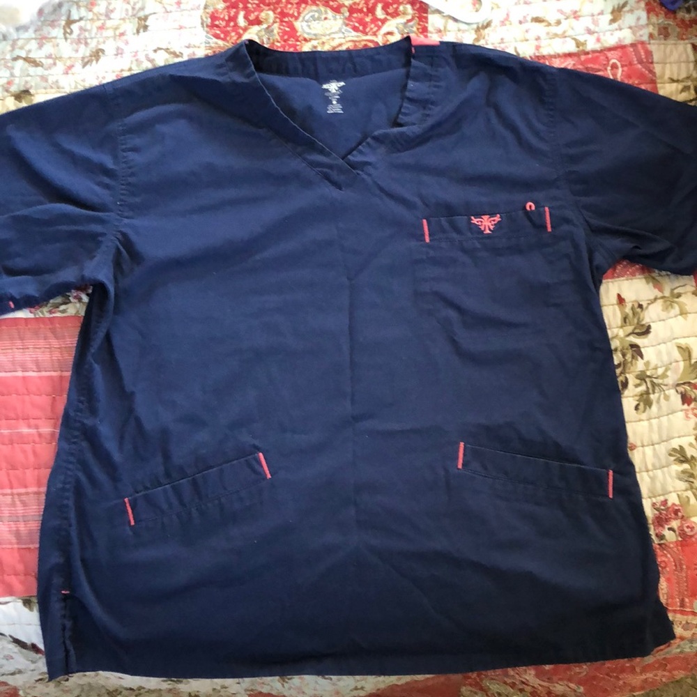 Med Couture dark blue scrub top